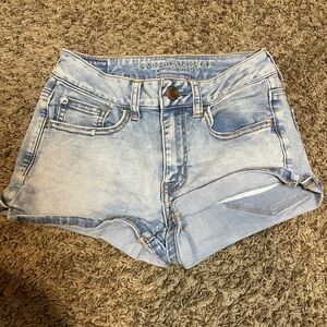 American Eagle Outfitters Women's Faded Blue Jean Shorts